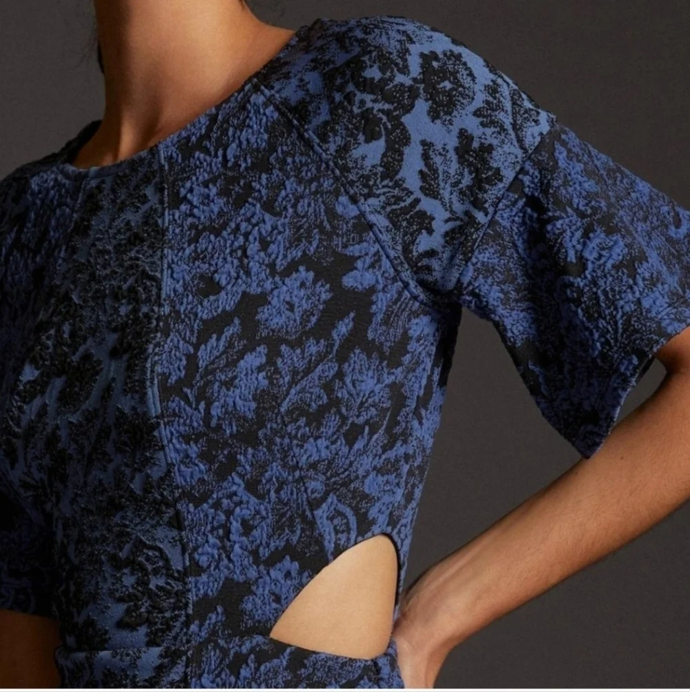 HTF Anthropologie Jacquard Cut-Out Mini Dress Size 2